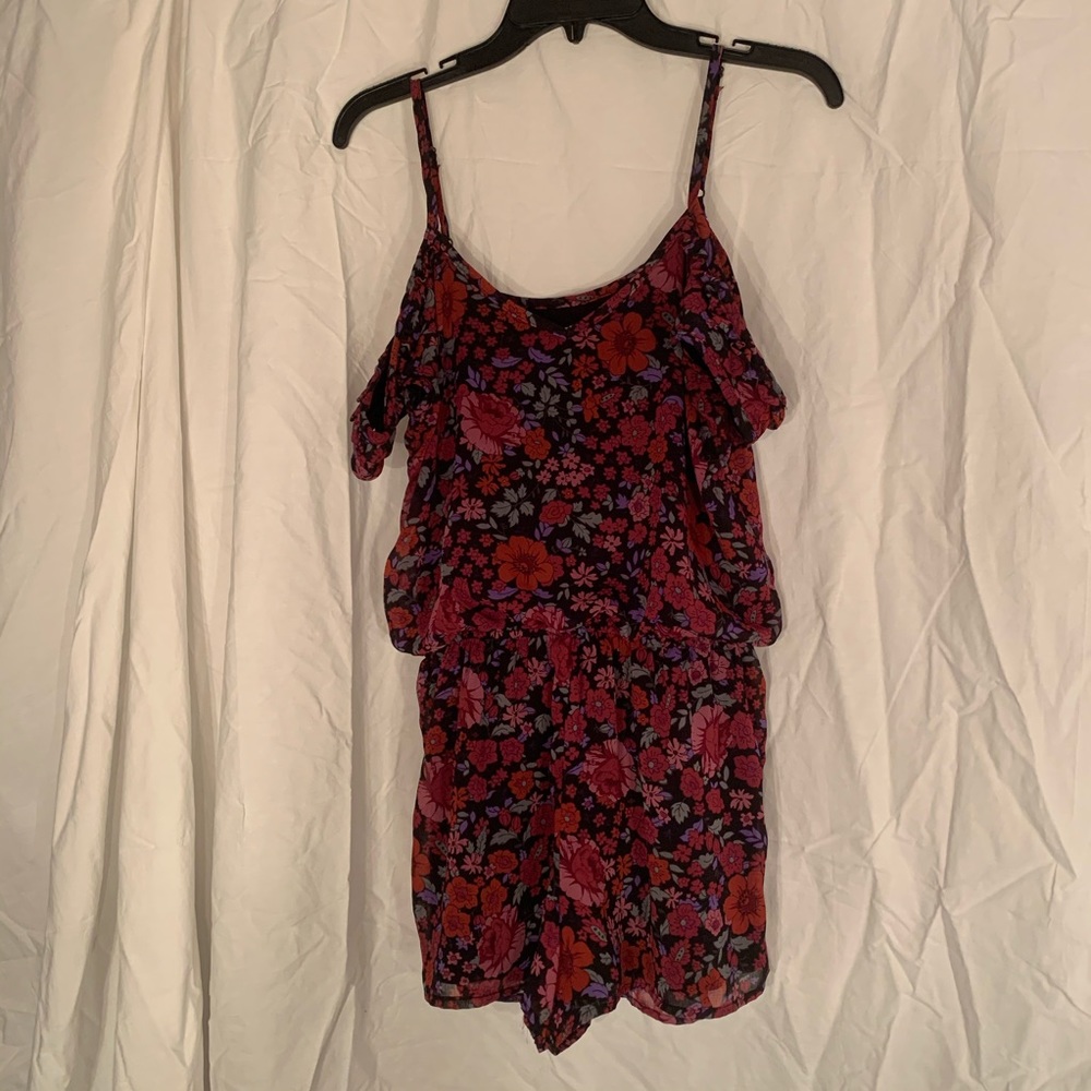 Floral, off the shoulder, romper
